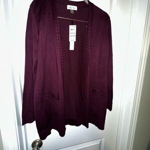 Melissa Paige Burgundy Cardigan